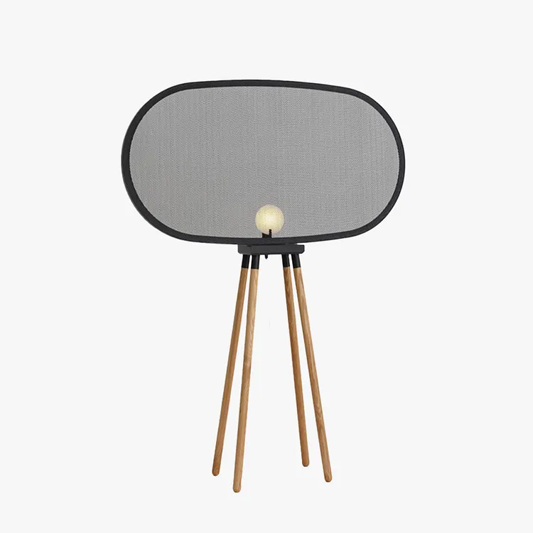 Cooley floor lamp, metal & wood