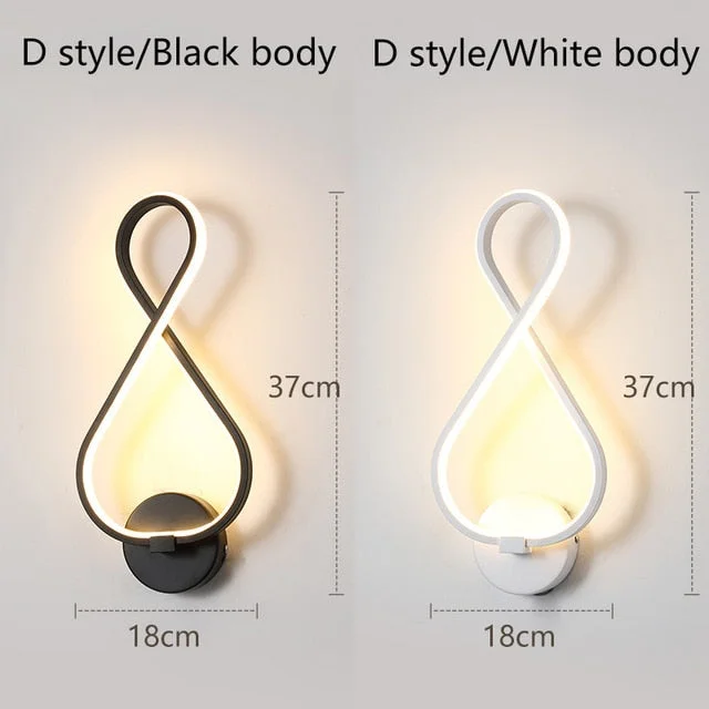 Modern Minimalist Wall Lamps Living Room Bedroom Bedside 16W LED Sconce black white Lamp Aisle Lighting decor ZBD0030