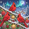 Aurora Cardinals DIY 11CT Stamped Cross Stitch Kit 40*40cm