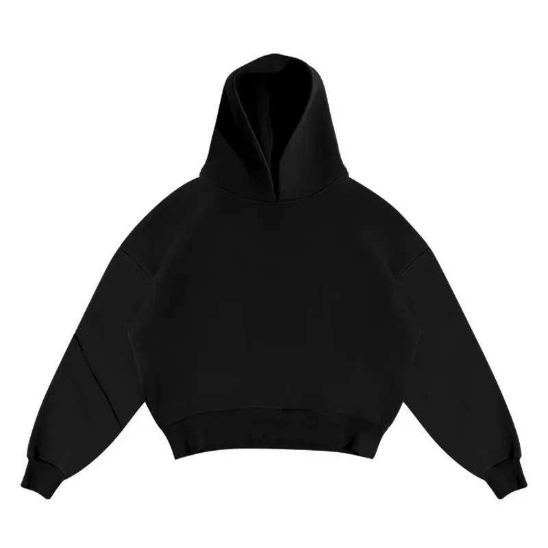 Aonga Harajuku solid color high-end popular simple fashion oversized baggy hoodies for men Y2K trend aesthetic 2-piece sports men suit aonga