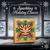 (25x25cm)DIY Pearl Painting Xmas Framed Handmade Pearl Material Art Kit Living Room Decor