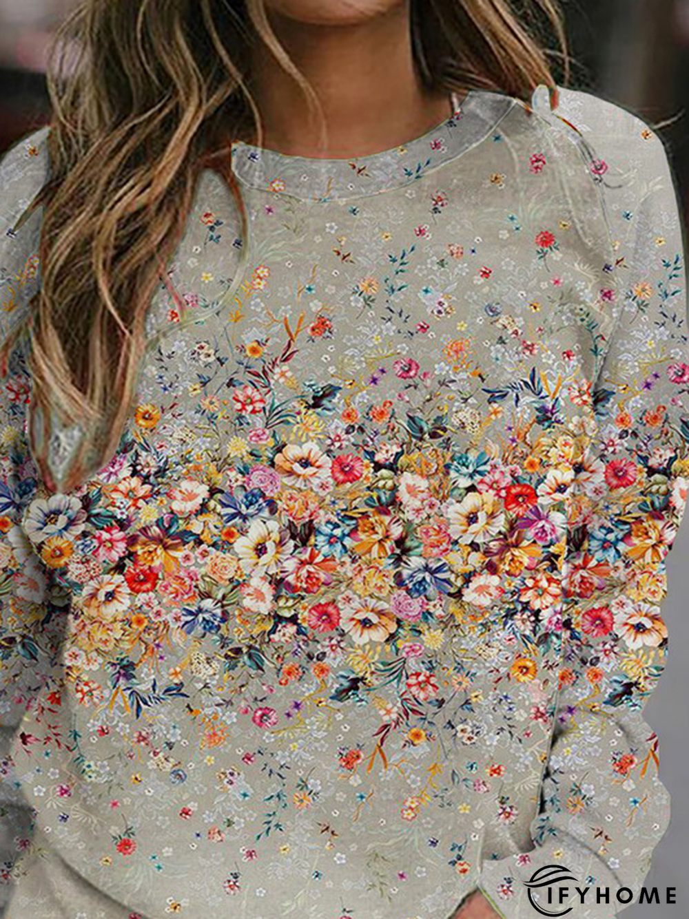 Plus Size Floral Pastoral Sweatshirt | IFYHOME