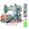 (US Local)Acrylic Special Shape Sewing Machine Desktop Diamond Art Kits for Home Office Decor