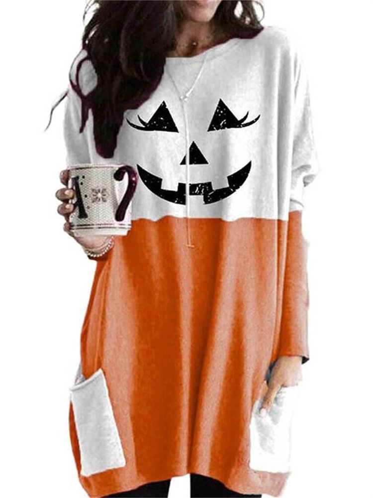 Halloween Spooky Ghost Face Loose T Shirt