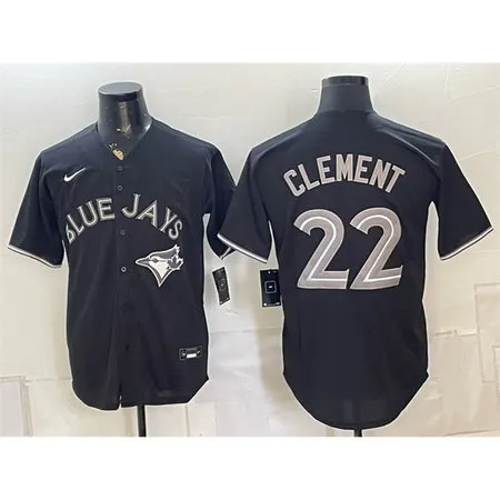 Men's Toronto Blue Jays #22 Ernie Clement 2026 Fashion Replica Black Out Stitched Baseball Jersey