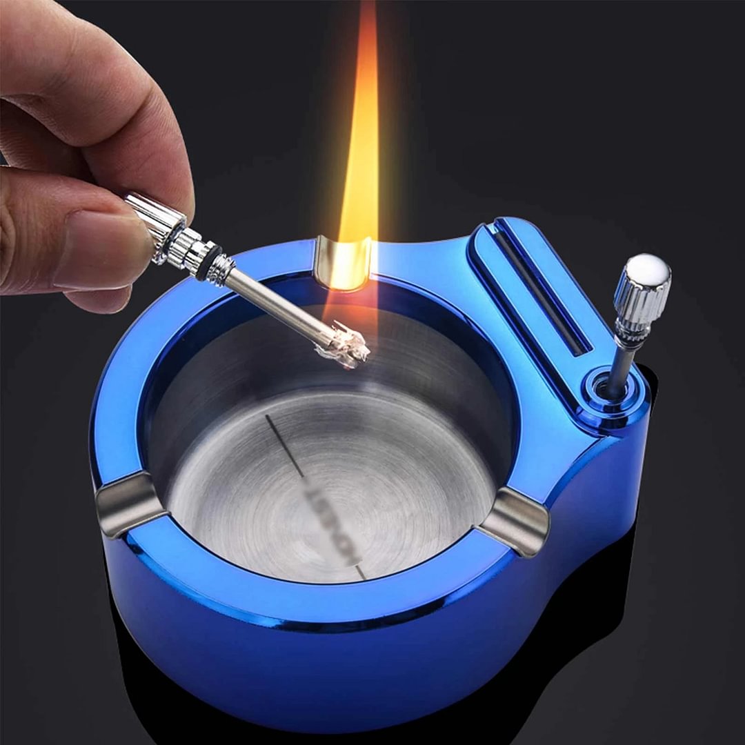 Multifunction Retro Metal Ashtray Ten Thousand Match Lighter