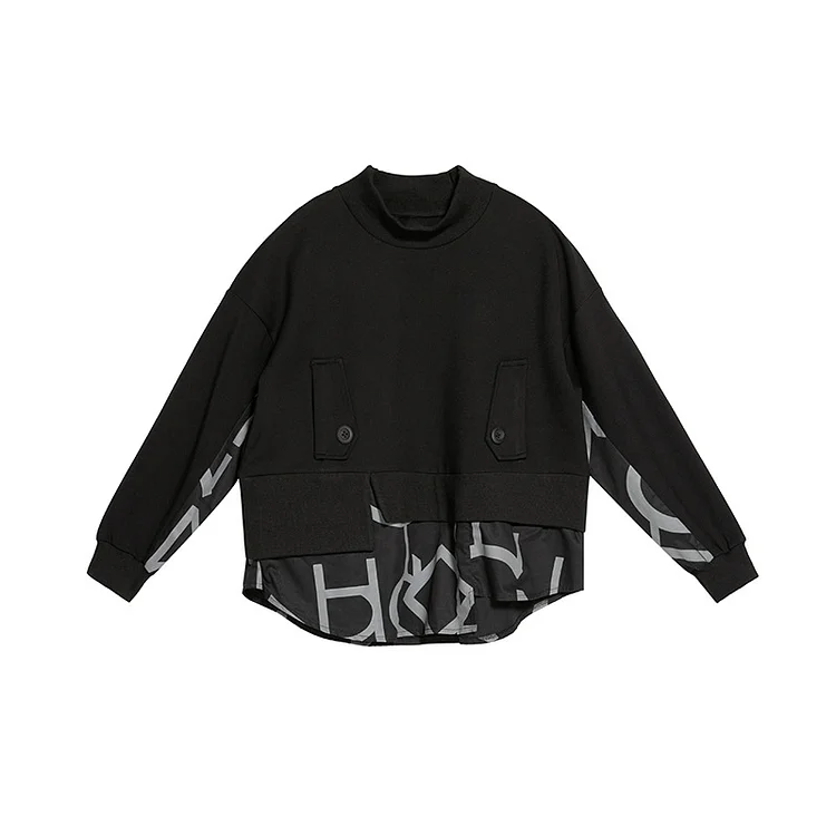 Original Design Splicing Fake Two Piece Sweatshirt