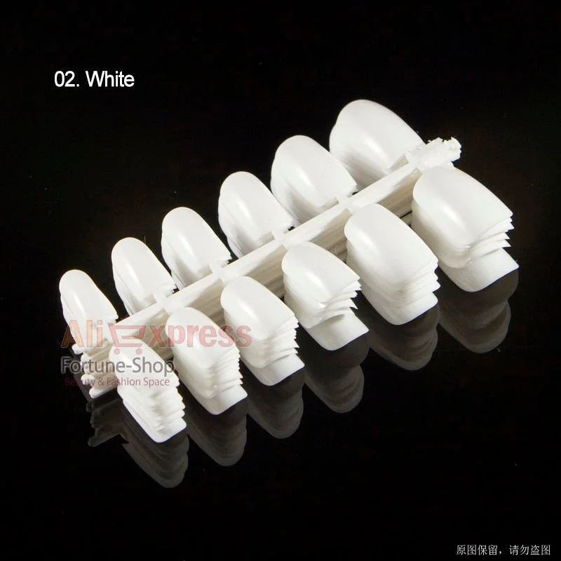 120pcs/pack 20 Colors Full Cover Nail Tips Short Design Fake Nails Square Faux Ongles Acrylic Frenc False Nails Art Tips Tools-Nail Inspo