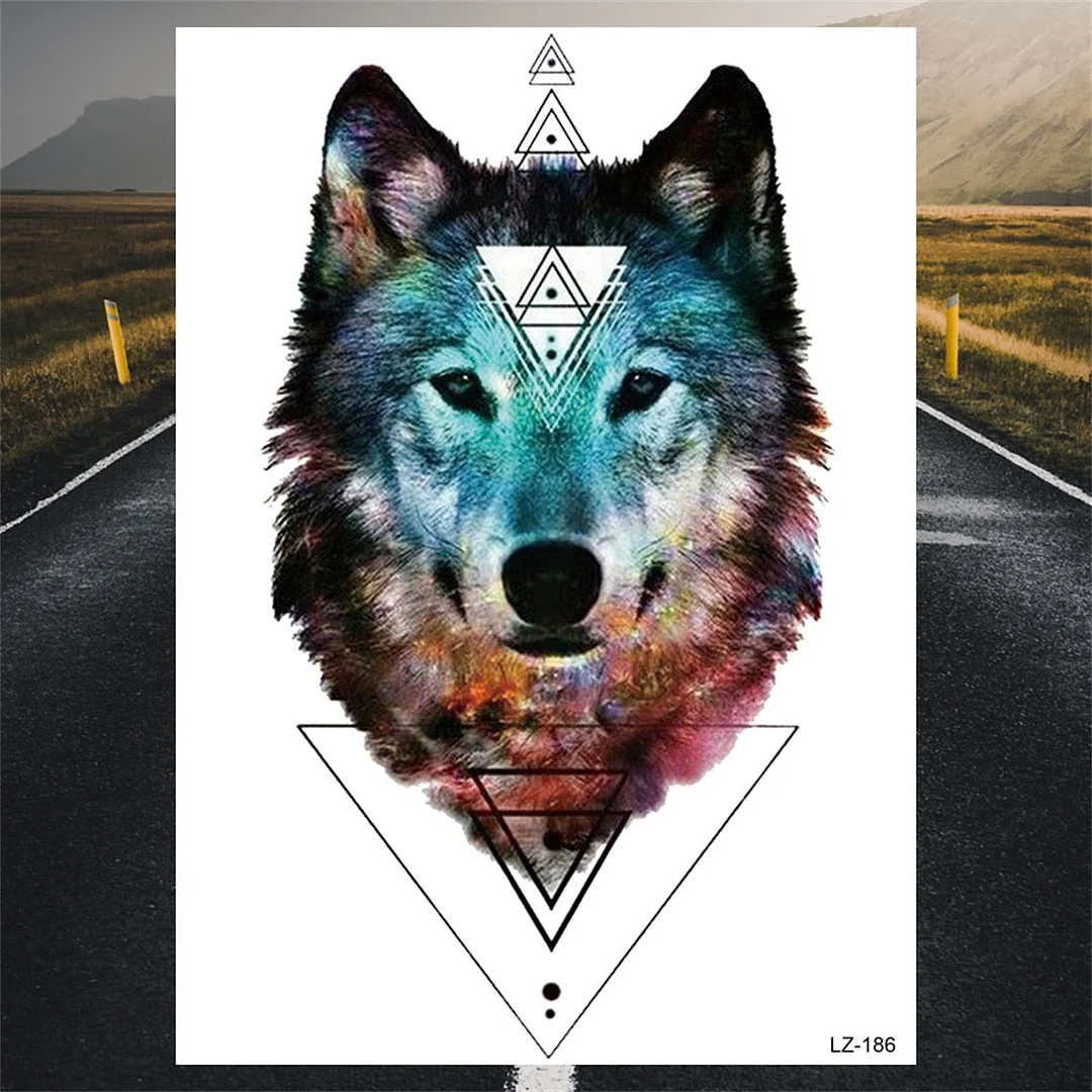 Large Lion Temporary Tattoos For Men Adults Realistic Totem Watercolor Tiger Fake Tattoo Sticker Chest Body Tatoos Waterproof