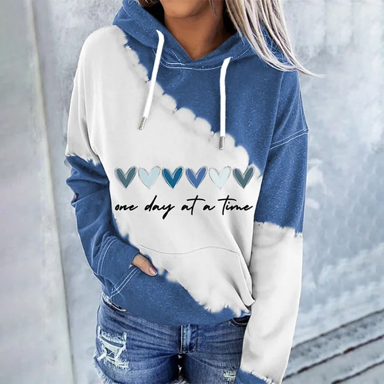 VChics Women's One Day At A Time Print Hoodie