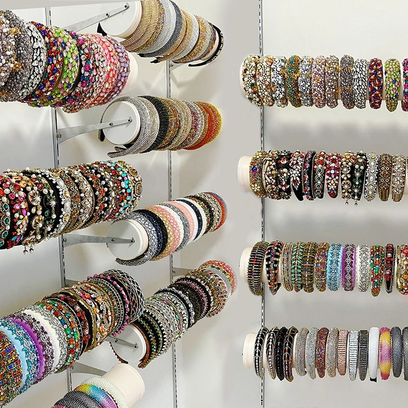 Baroque Style U Shape Sponge Inlay Rhinestones Pearl Hair Band 1 Piece