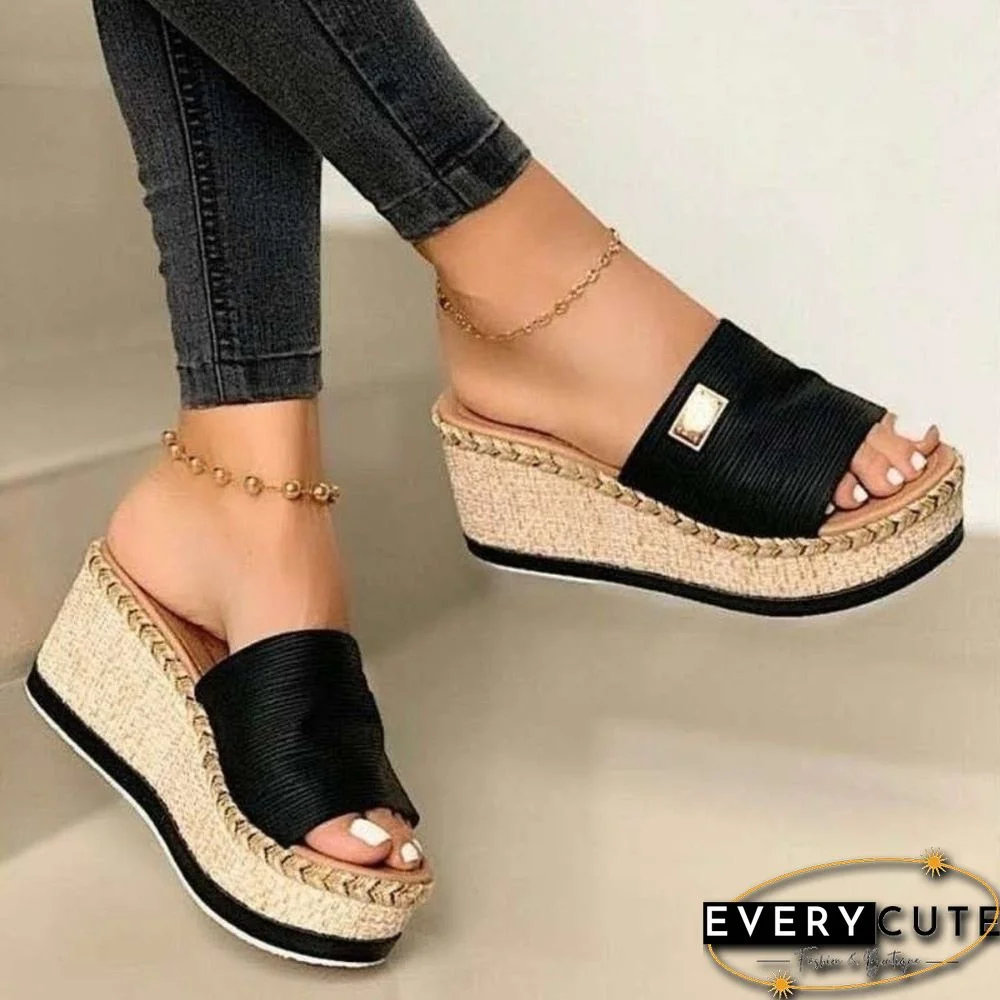 Womens High Heels Sandal Thick Bottom Casual Shoes Ladies Leisure Summer Wedges Sandals Woman Shoes Women Platform Mules Slipper