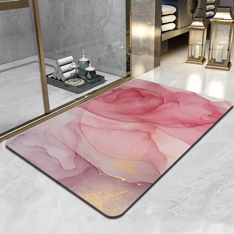 Athvotar Bath Mat Bathroom Carpet Water Absorption Non-slip Absorbent Diatom Mud Soft Washable Rug Toilet Floor Mat Home Textile