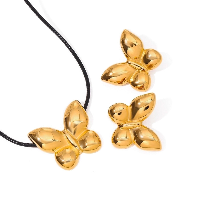 Minimalist Classic Style Butterfly 304 Stainless Steel Jewelry Set