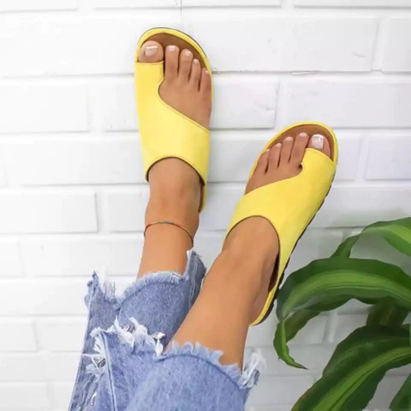 Qengg New Women Sandals All-match Fashion Comfy Platform Flat Shoes Soft Sole Casual Orthopedic Bunion Corrector Slippers Zapatos Nina
