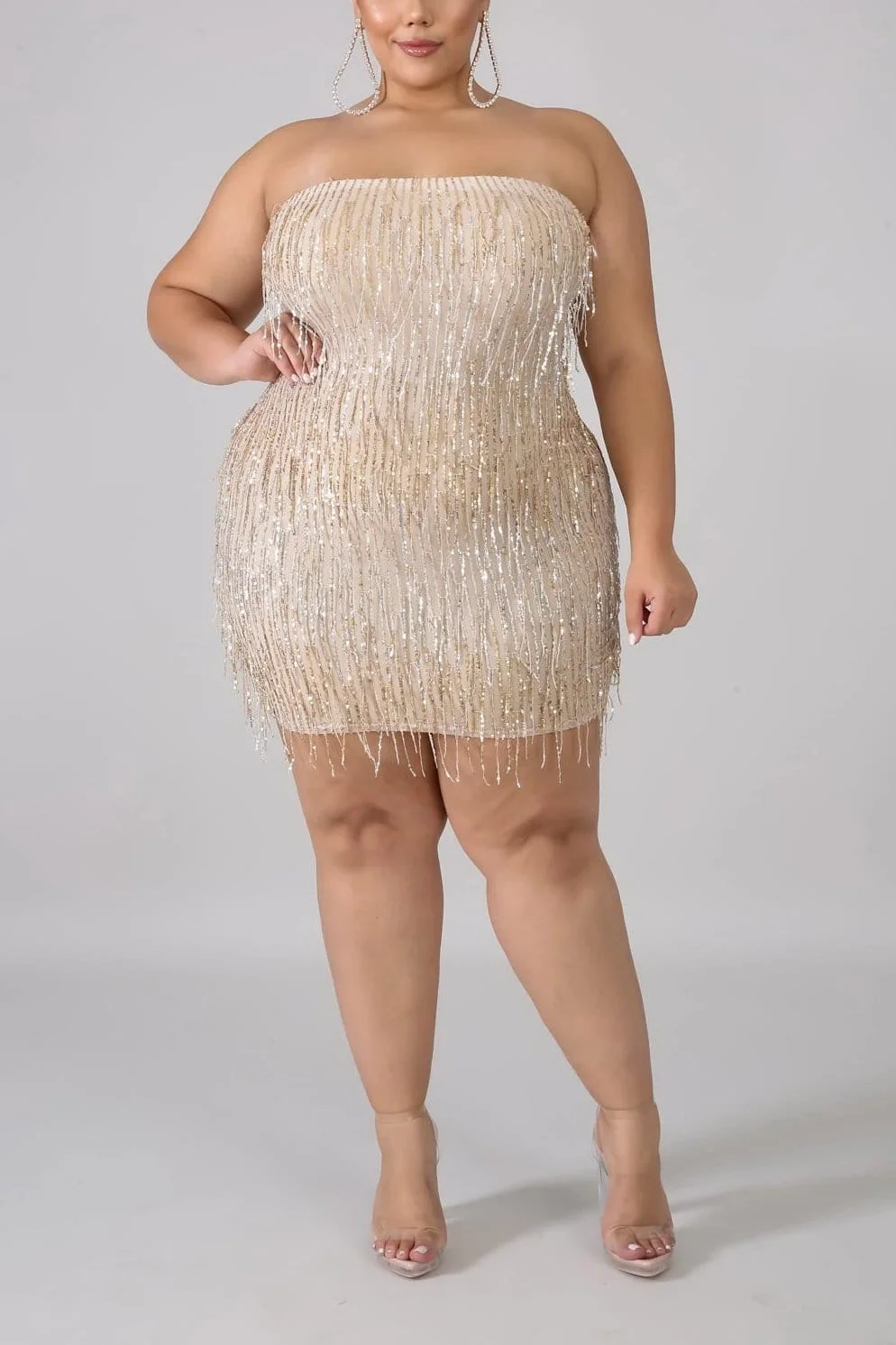 Fashion Large Size Sexy Sparkling Tube Dress