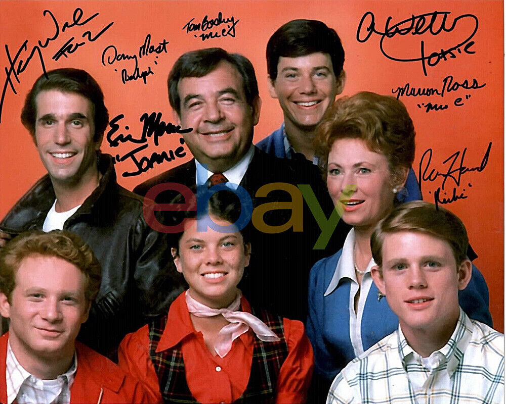 Happy Days Cast Autographed 8x10 Photo Poster painting reprint