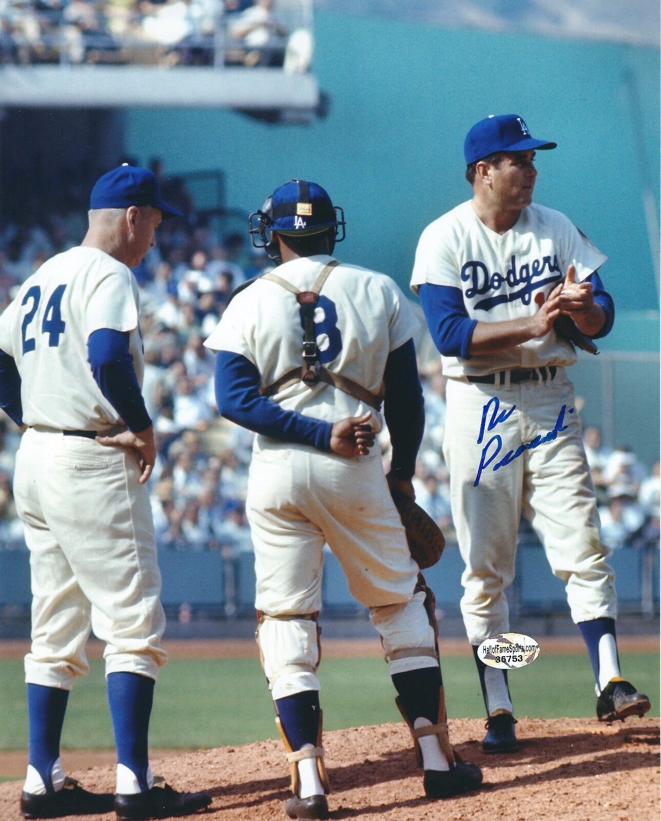 Signed 8x10 RON PERRANOSKI Los Angeles Dodgers Autographed Photo Poster painting - COA