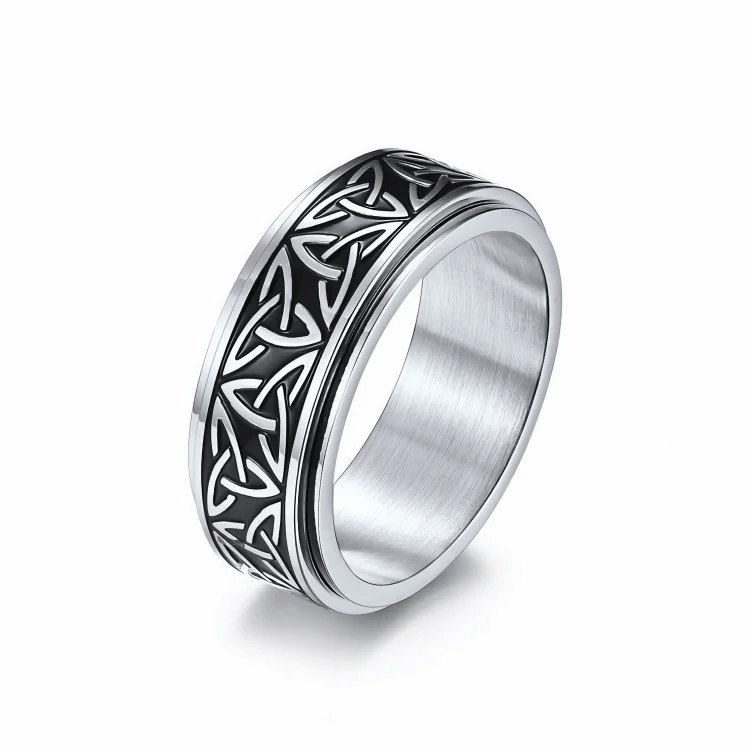 Source Celtic Triangle Knot Spinner Ring
