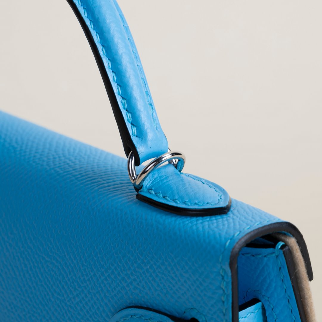 Mini Kelly II Epsom  7N Celeste PHW