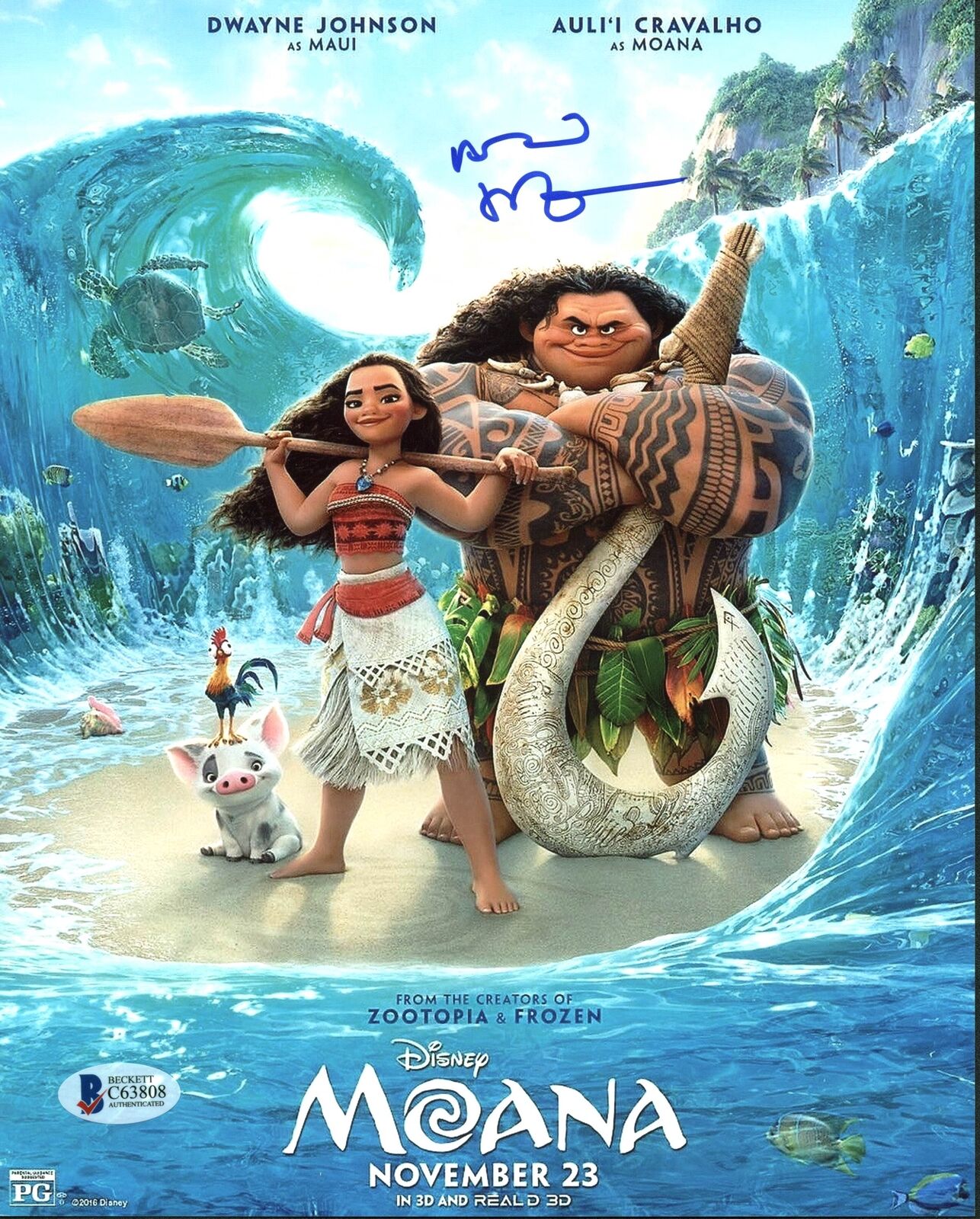 Alan Tudyk Moana Authentic Signed 8x10 Photo Poster painting Autographed BAS #C63808