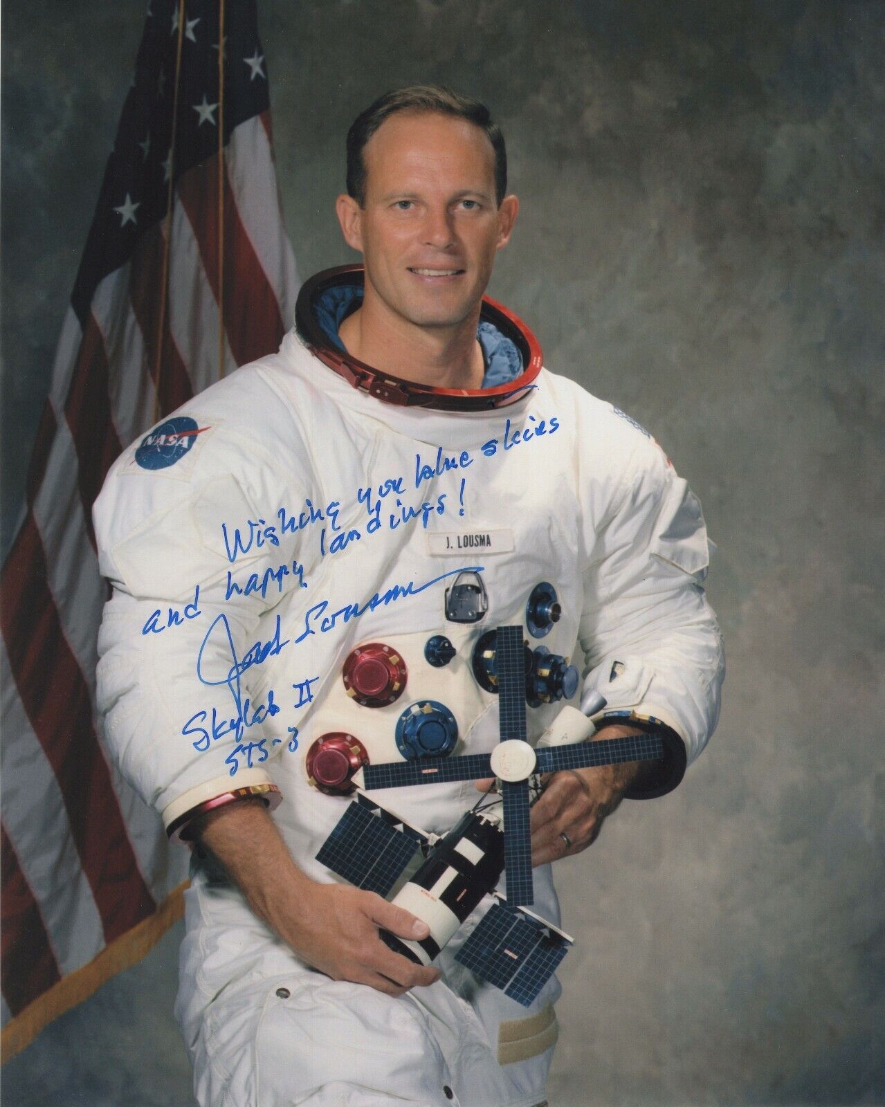 JACK LOUSMA SIGNED AUTOGRAPH NASA ASTRONAUT SPACE SKYLAB 2 8X10 Photo Poster painting #3