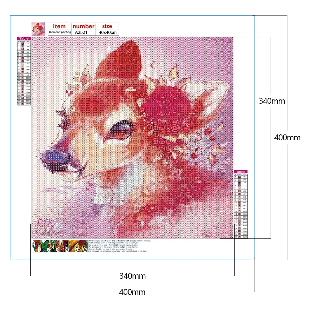 Full Round Diamond Painting 40*40cm - Giraffe