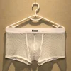 Men's Boxer Briefs Sexy Mesh Breathable Underwear Cool See-Through Soft Underpants