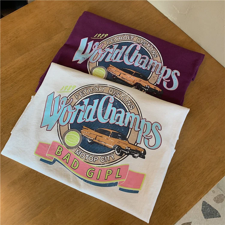 Uveng Uveng T-Shirt Female Summer 2024 New Korean Version Loose Large Size Original Night Wind Net Red Short Sleeve Student Jacket Ins Tide