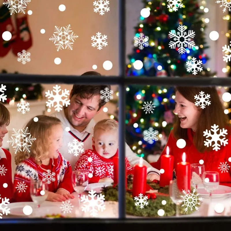 36pcs/lot White Snowflake Christmas Wall Stickers Glass Window Sticker Christmas Decorations for Home New Year Gift Navidad 2020