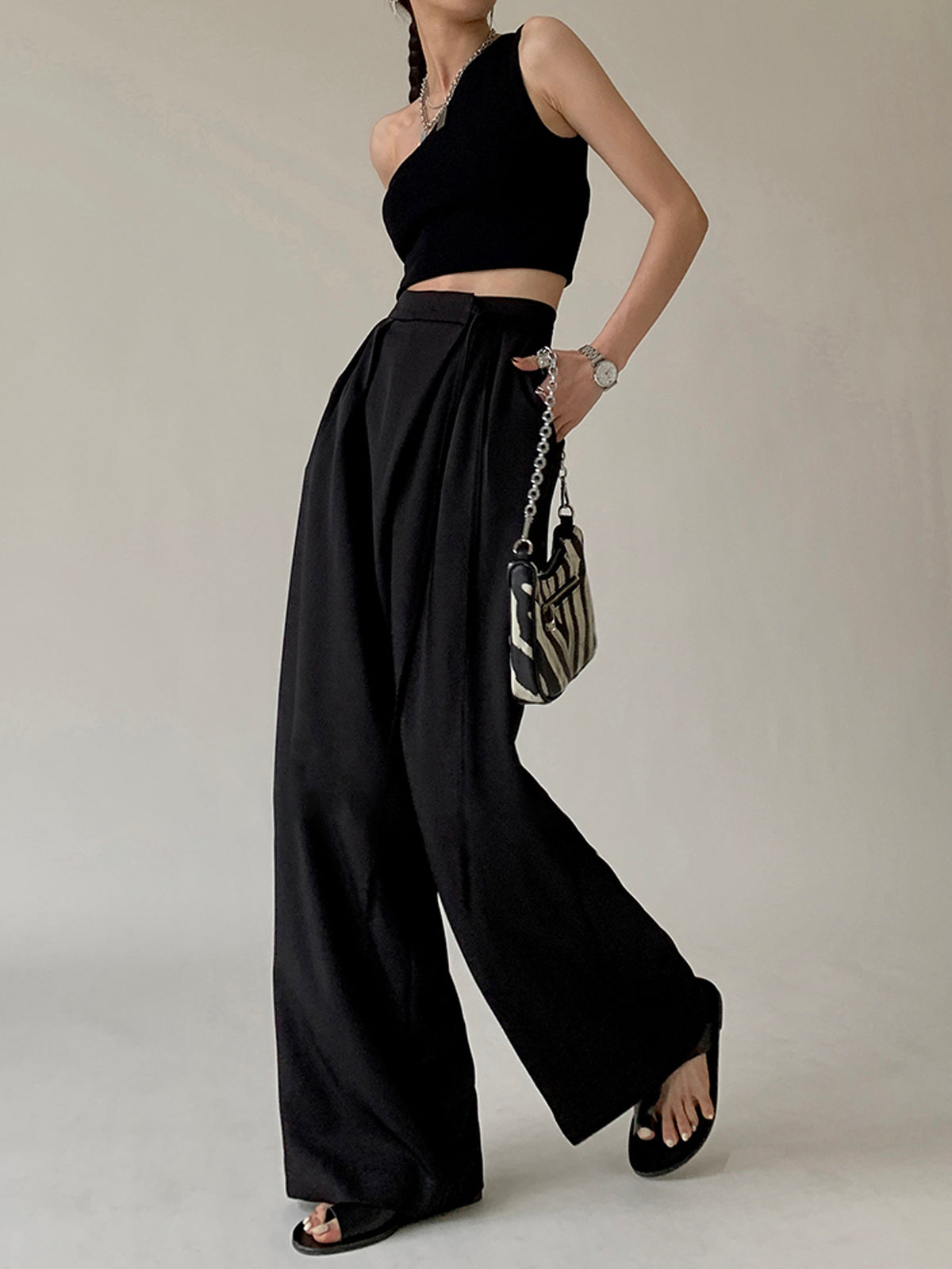 Rotimia Tie Waist Flowy Wide Leg Pants