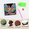 Wooden DIY Phoenix Diamond Painting Kit Note Box with 160 Papers for Office