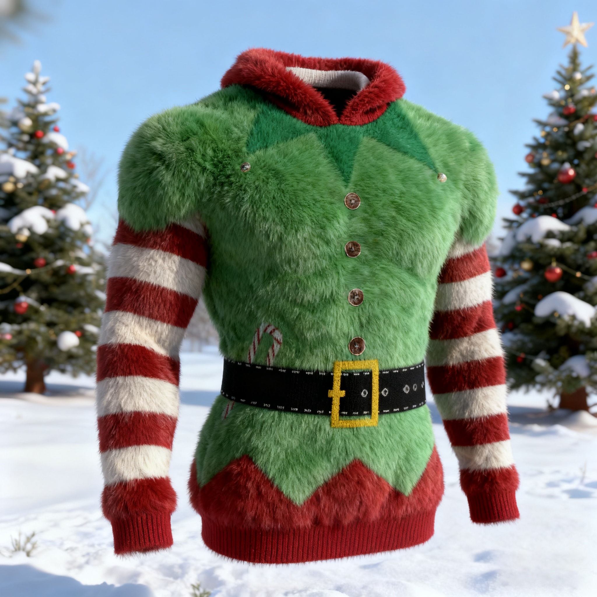 Men's Funny Christmas Cosplay Art Flannel Hoodie elevenforest