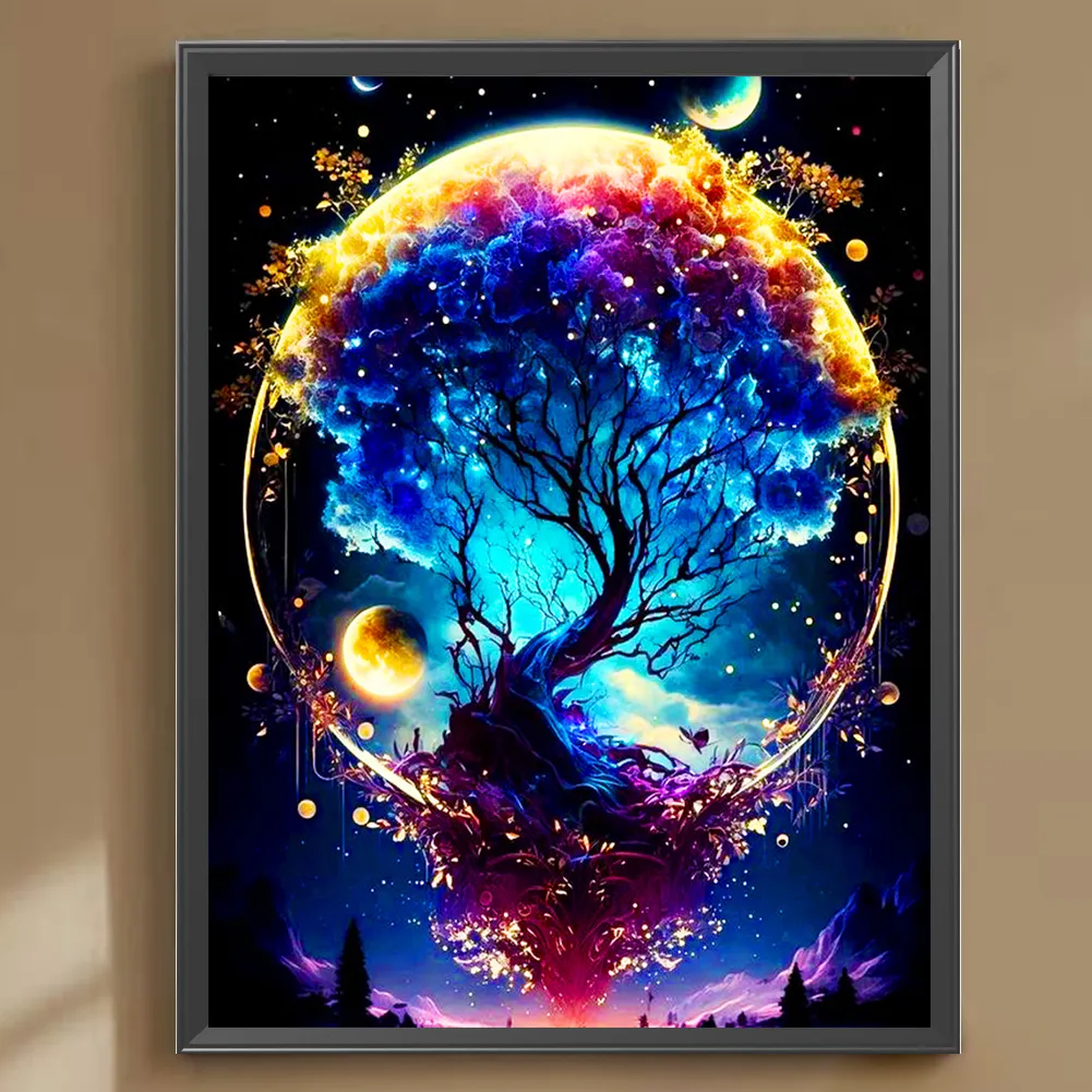 Full Round Diamond Painting 30*40cm - Broken Tree