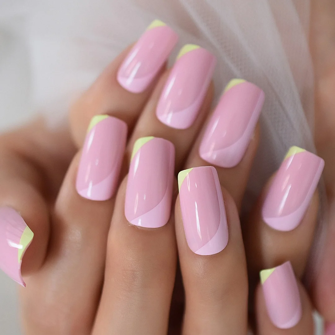 Pre-designs 2021Aug. New Press On Nail Tips Pure Red Fingernail Square Medium Uv Polish Tips False Nails Art Manicure Detachable-Nail Inspo