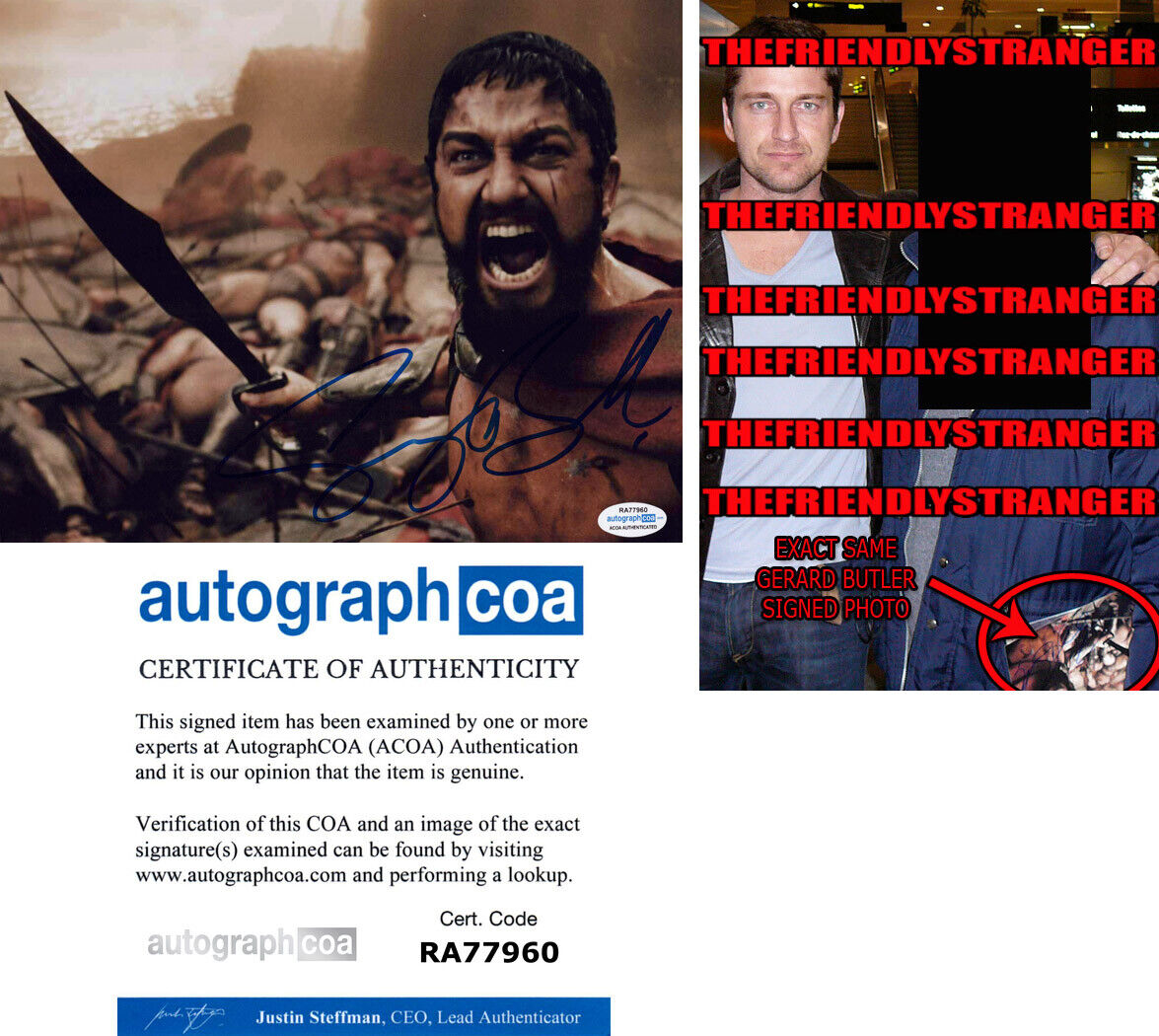 GERARD BUTLER signed Autographed 300 8X10 Photo Poster painting EXACT PROOF Full Signature ACOA