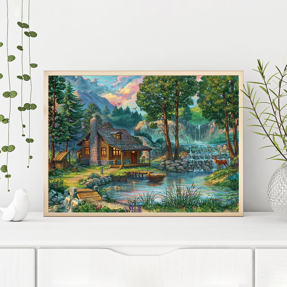 

(Multi-Size) River House - Round/Square Drill Diamond Painting 40*30CM/50*40CM, Round diamond 30*40cm, 501 Original