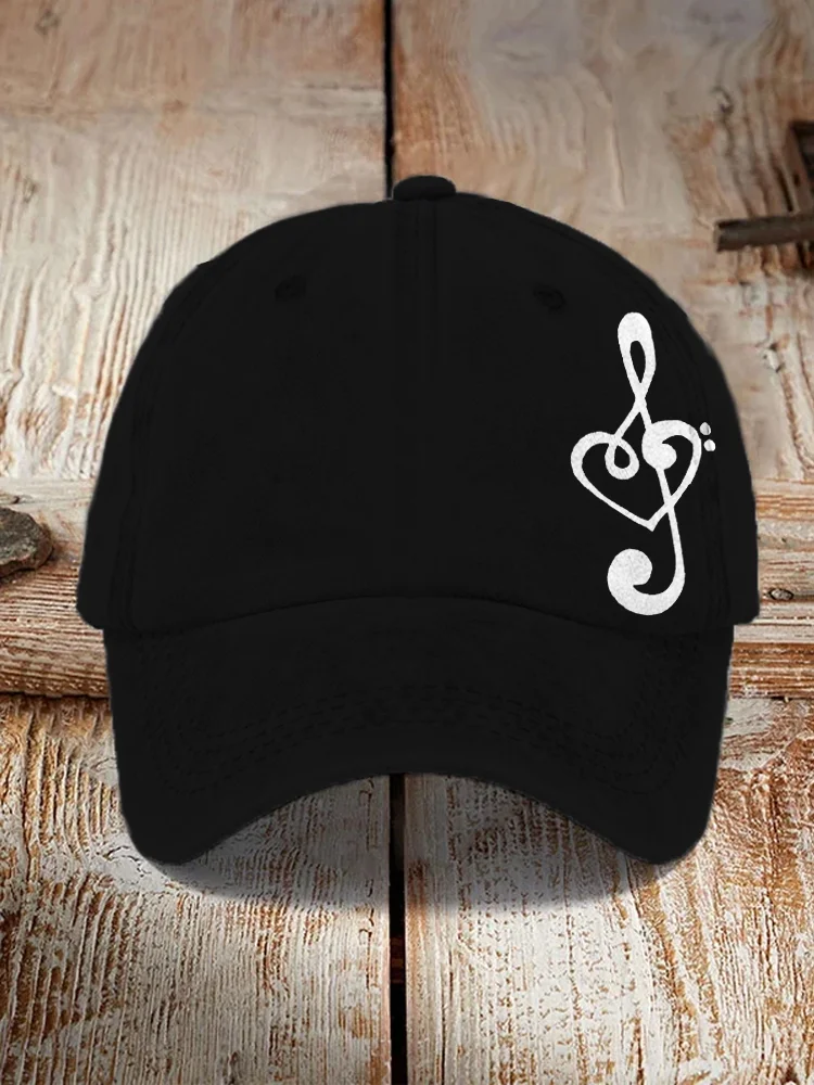 Treble Clef & Bass Clef Inspired Music Lover Cap