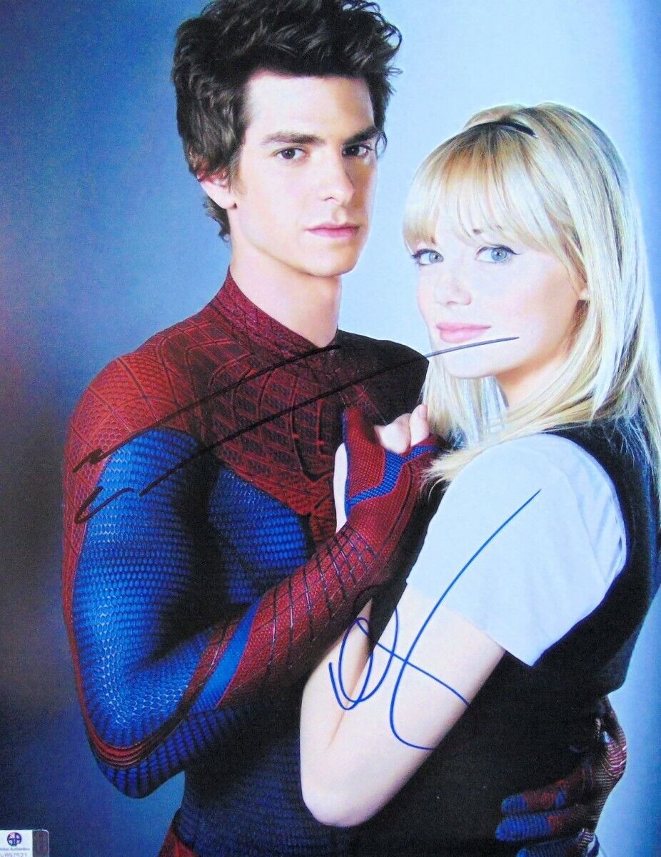 Andrew Garfield Emma Stone Dual Autographed 11X14 Photo Poster painting Spider-Man GV697521