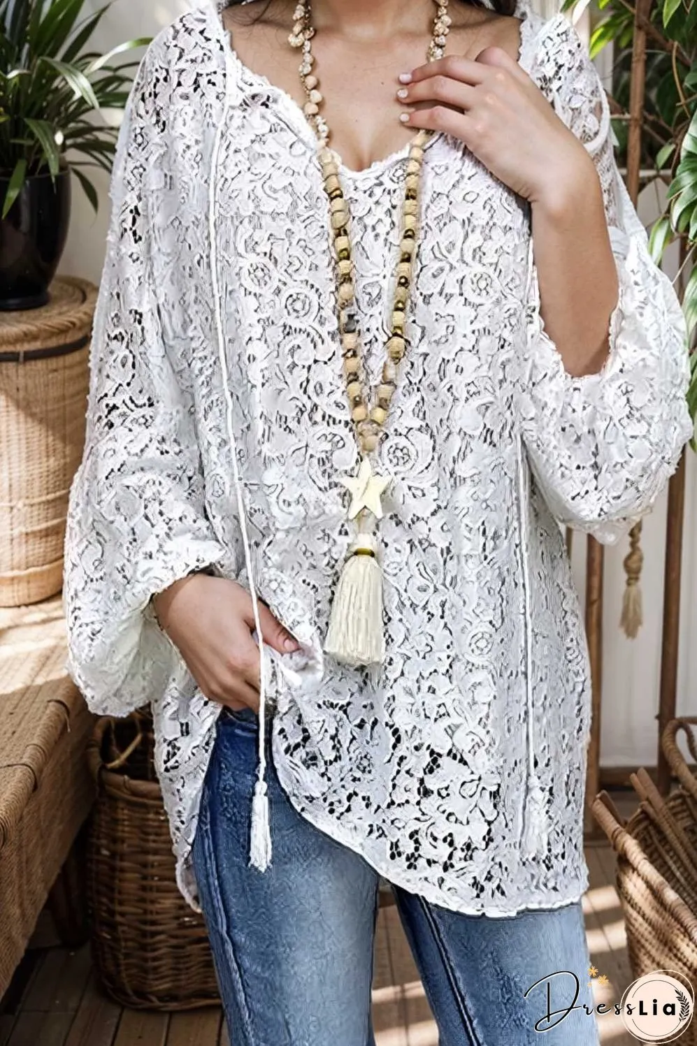 women s blouse white floral lace long sleeve daily vacation streetwear elegant casual v neck plus size l