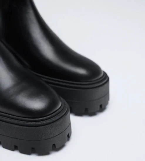 Leather Women's Boots Fashion Stiletto High Heel Thigh High Boots Ladies Style Zipper Decoration Mid Calf Knight Botas De Mujer