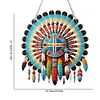 (US Local)Special Shape Indian Shield Diamond Painting Hanging Pendants for Wall Window