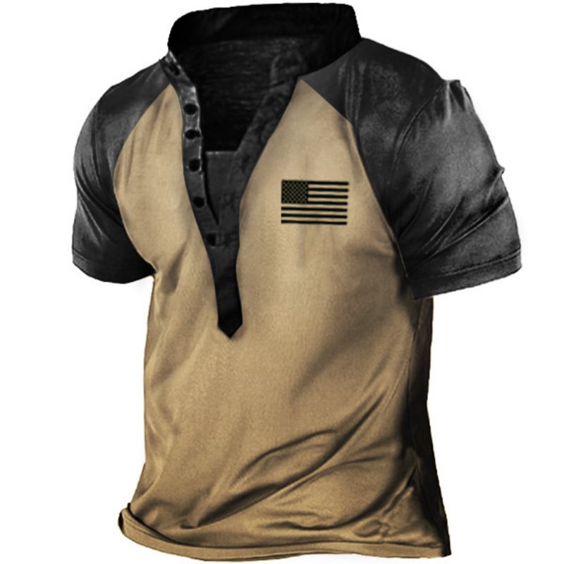 Men's Outdoor Tactical Motorcycle Riding and Hiking Printed T-shirt