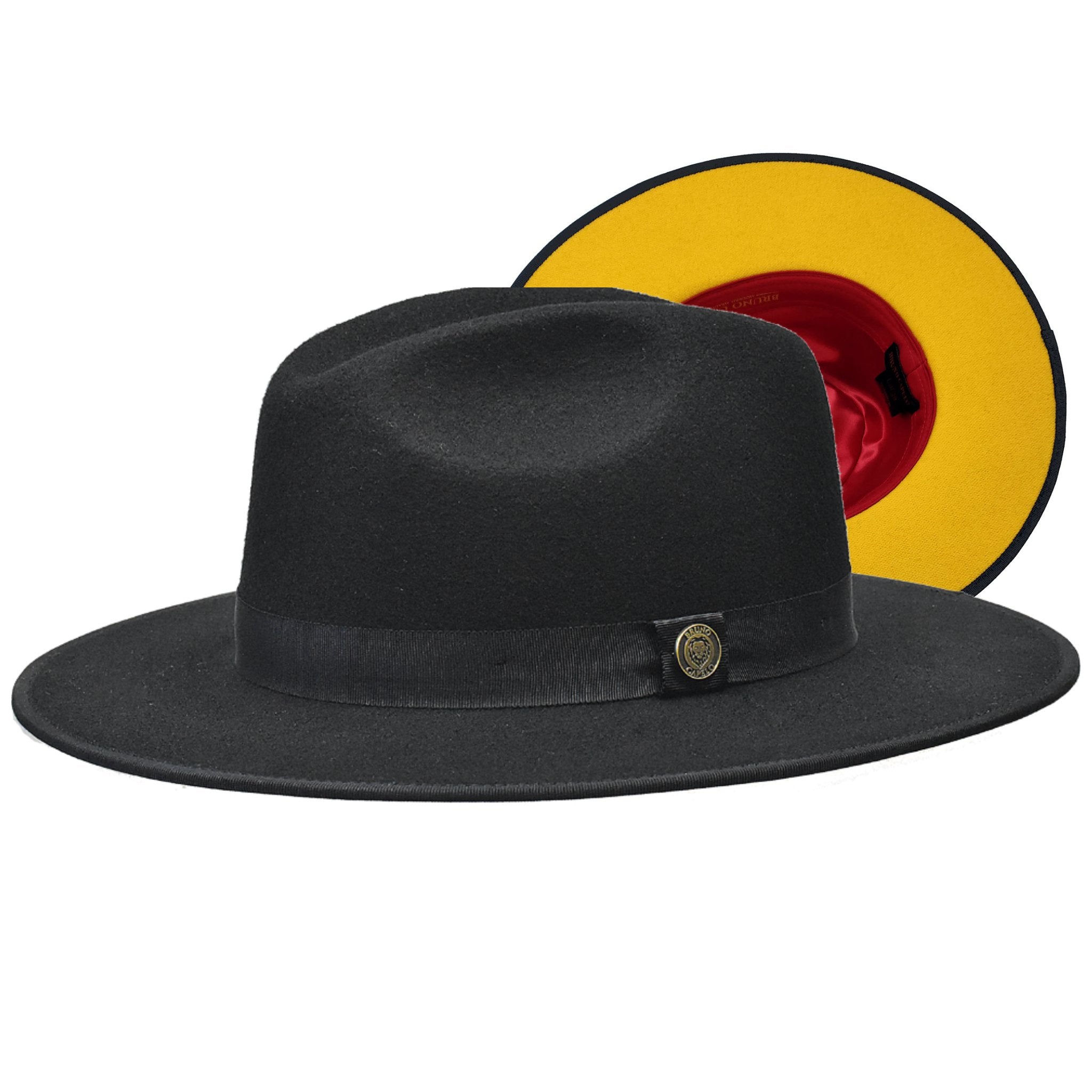 Bruno Capelo Monarch Gold Bottom Wide Brim Wool Fedora-Royal / Gold