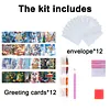 12Pcs DIY Diamond Painting Greeting Card with Envelopes&Tools Diamond Painting Greeting Card Set Multi Purpose Creative Birthday & Thanksgiving Card Kit