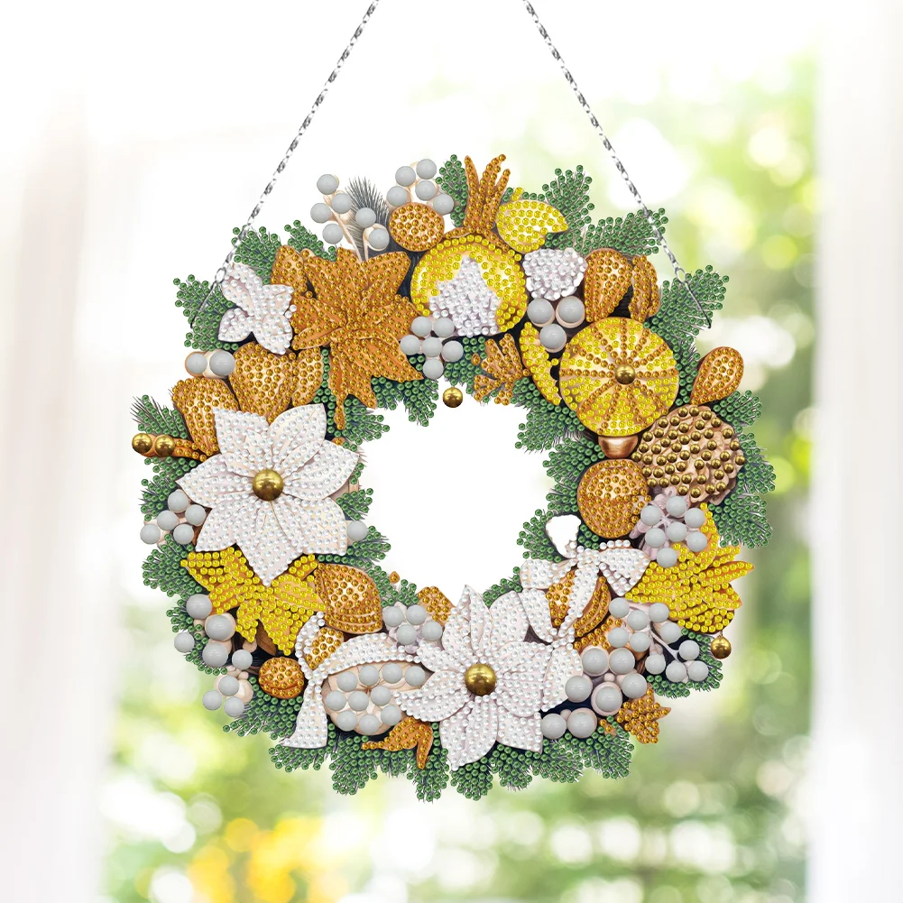 Special Shaped Crystal Painting Wreath Kit DIY Full Drill Garlan(Single Sided)