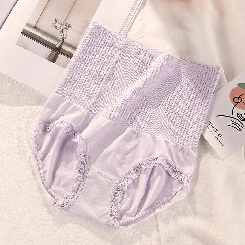 Women's Cotton Panties Sexy Lace Underpants High Waist Seamless Comfort Briefs Women's Breathable Underwear Female Lingerie