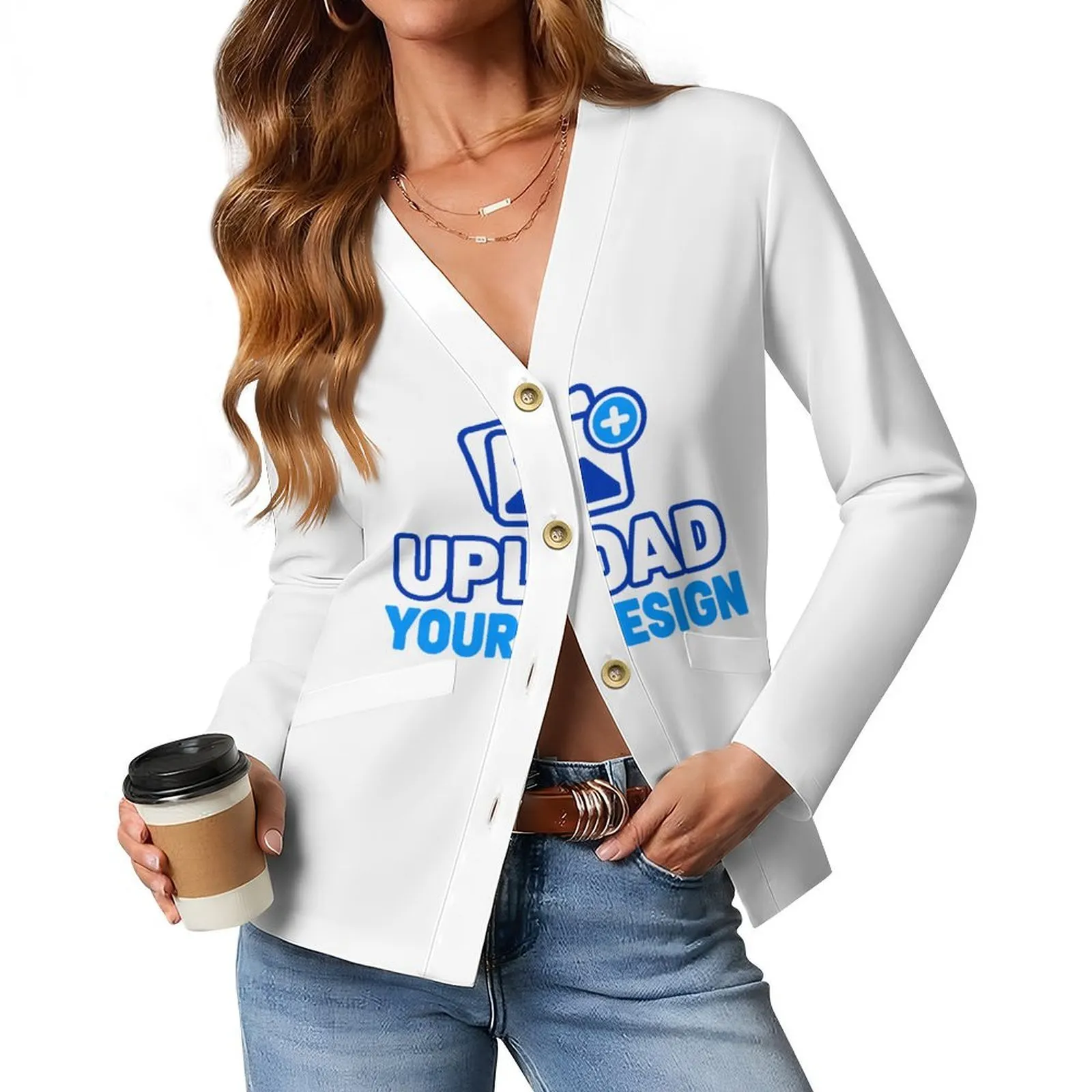 Lightweight Long-Sleeve Cardigan &ndash; personalized print product image 8