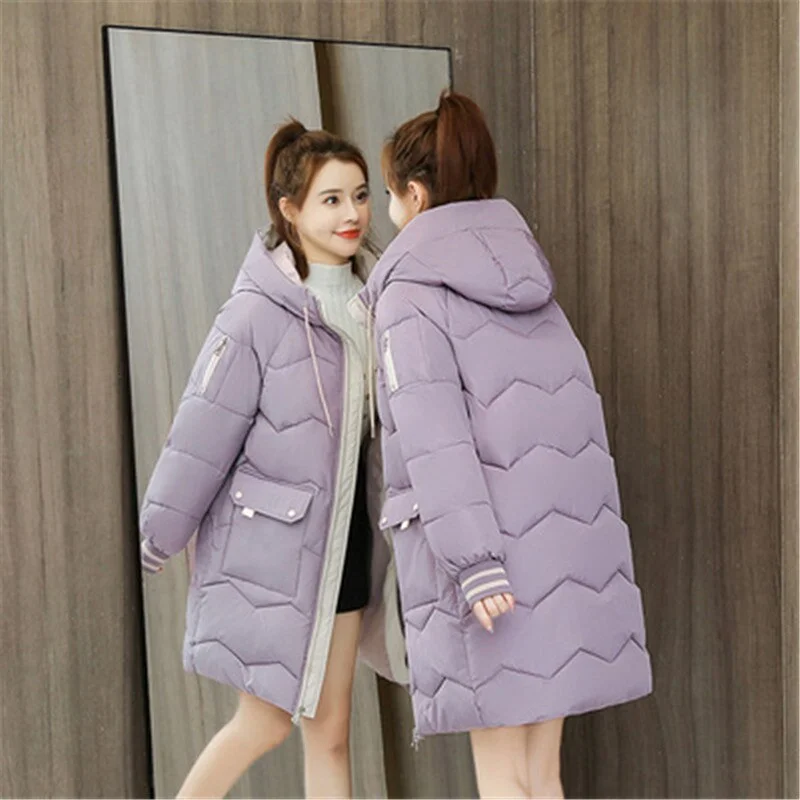 High Quality Winter Jacket Women Parker Thick Down Cotton Jacket Large Size Mid-Long Hooded Outerwear Women Warm Winter Coat