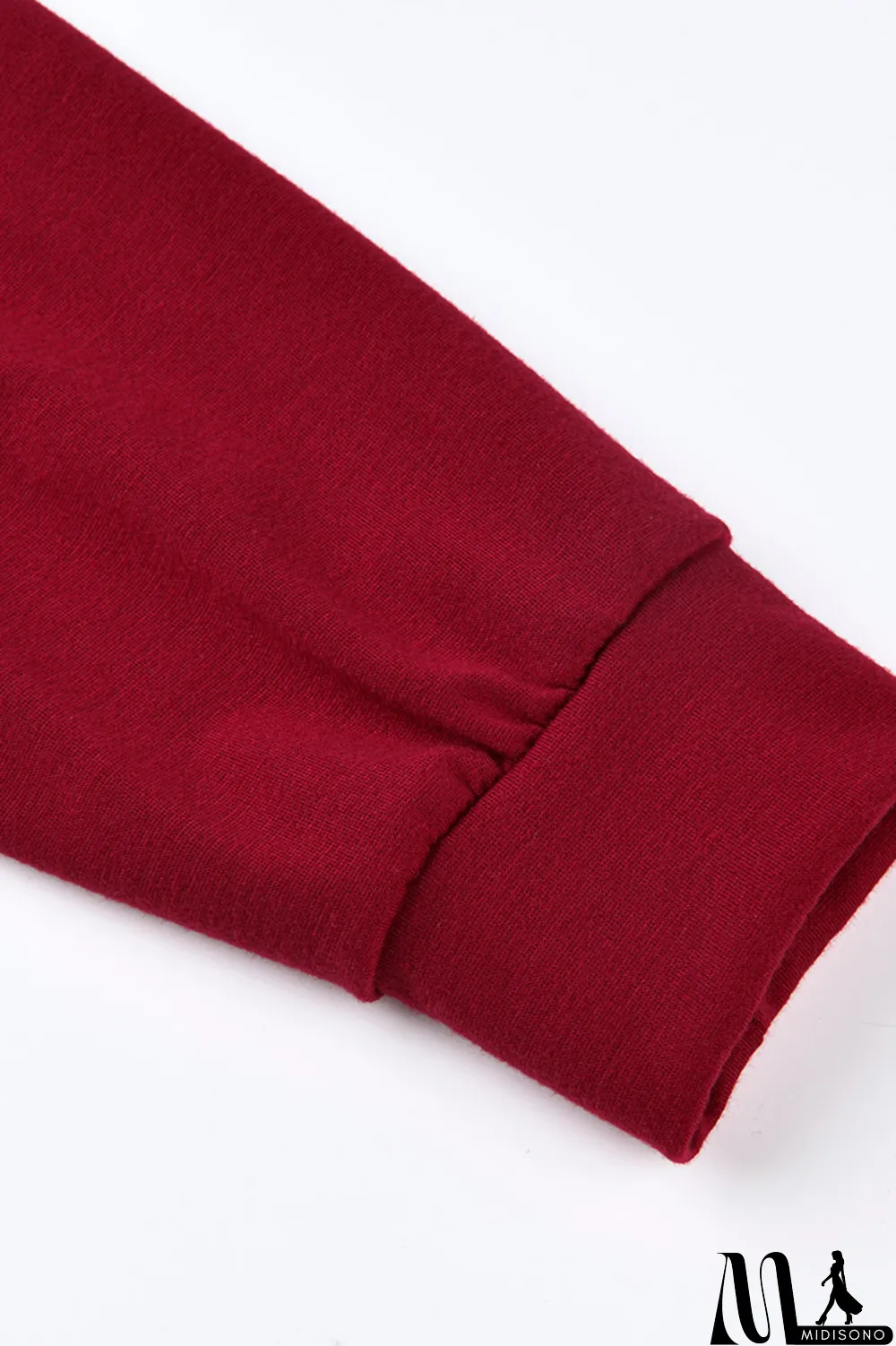 MidiSono - Red Fashion Casual Letter Print Fold Hooded Collar Long Sleeve Two Pieces